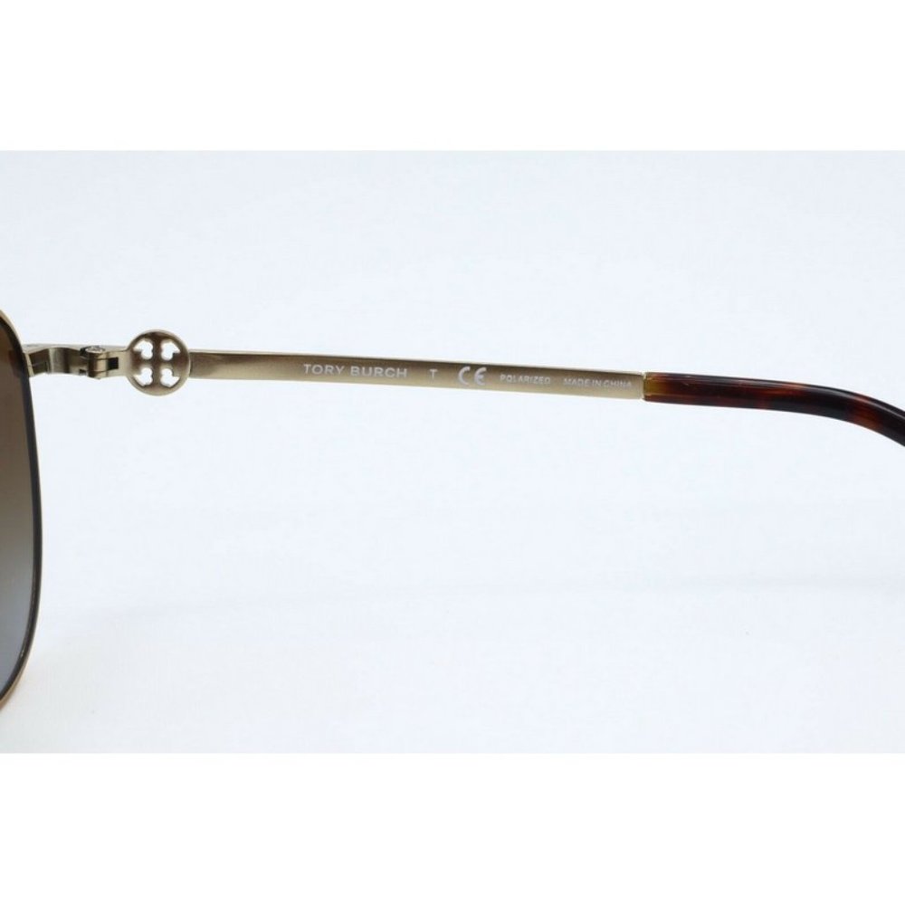 Tory Burch TY 6074 3279T5 Gold Aviator Sunglasses Brown Polarized Lenses 58mm - Picture 5 of 7